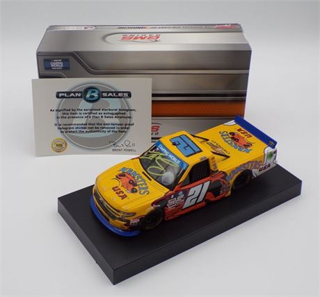 Zane Smith Autographed w/ Yellow Paint Pen 2021 Hamsters USA 1:24 Nascar Diecast