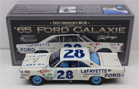 Fred Lorenzen Autographed #28 LaFayette Ford 1965 Ford Galaxie 1:24 UoR