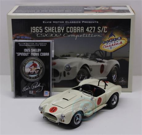 Elvis Edition Competition White 1965 Shelby Cobra 1:24 w/Commemorative Coin UoR