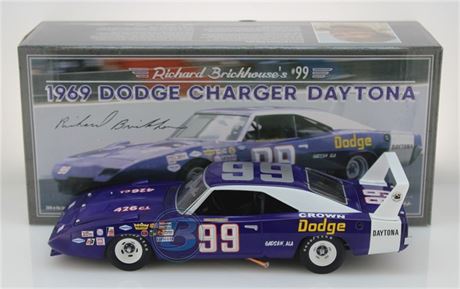 Richard Brickhouse Autographed #99 Crown Dodge 1969 Dodge Daytona 1:24 UoR