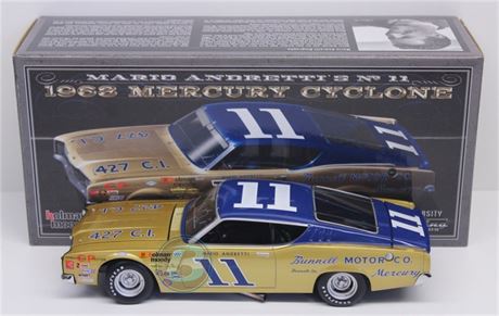 Mario Andretti Autographed #11 Bunnell Motor Co. 1968 Mercury Cyclone 1:24 UoR